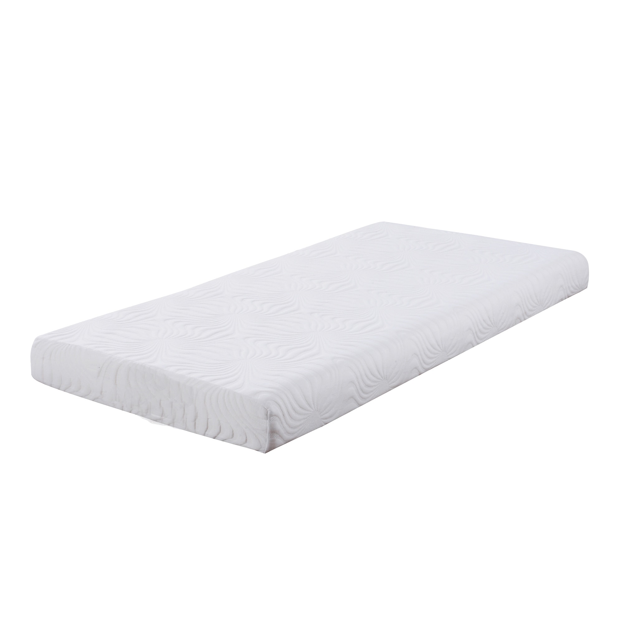 Contemporary Style Twin Size Fabric And Memory Foam Mattress  White