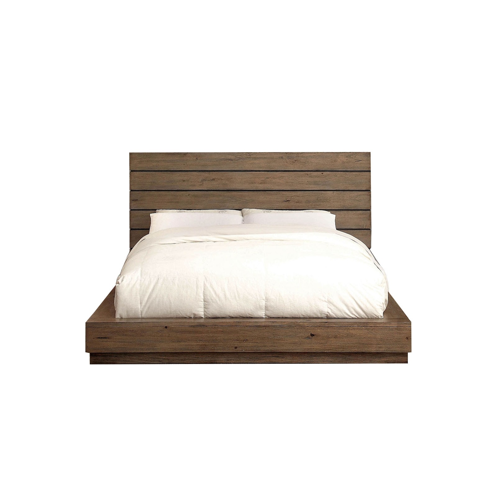 Wooden Bed In Rustic Natural Tone