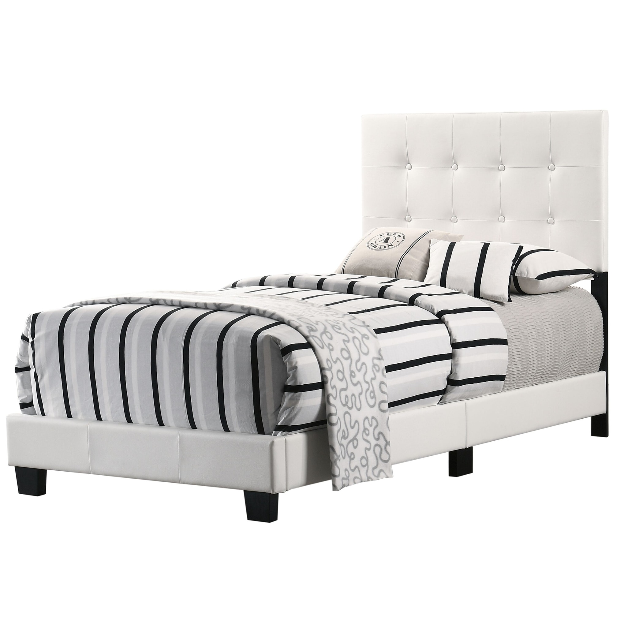 Caldwell Faux Leather Tufted Bed