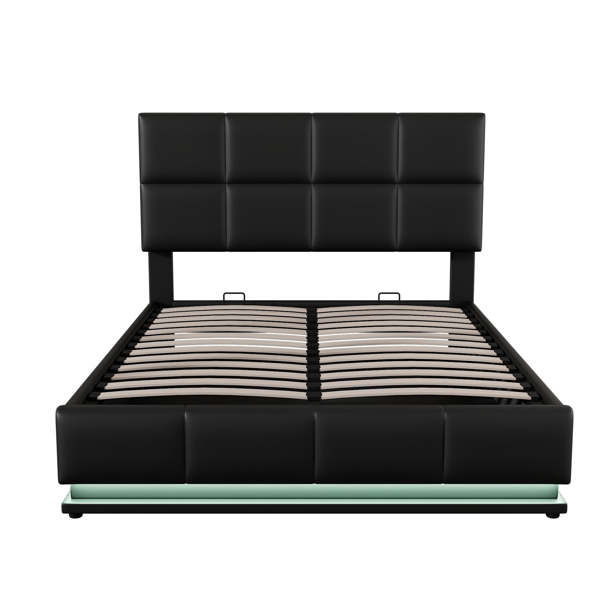 Full Size Tufted Upholstered Platform Bed With Hydraulic Storage System