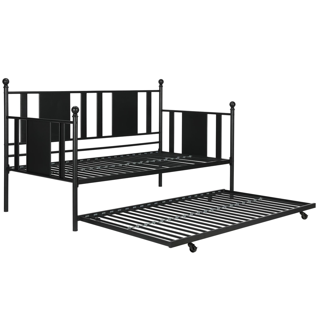 Avenue Greene Leah Black Metal Full Daybed And Twin Trundle