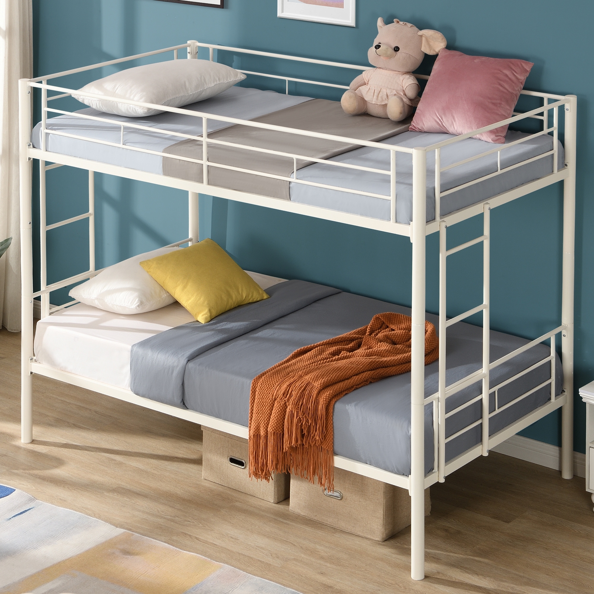 Twin Over Twin Metal Bunk Bed convertible Bunkbeds