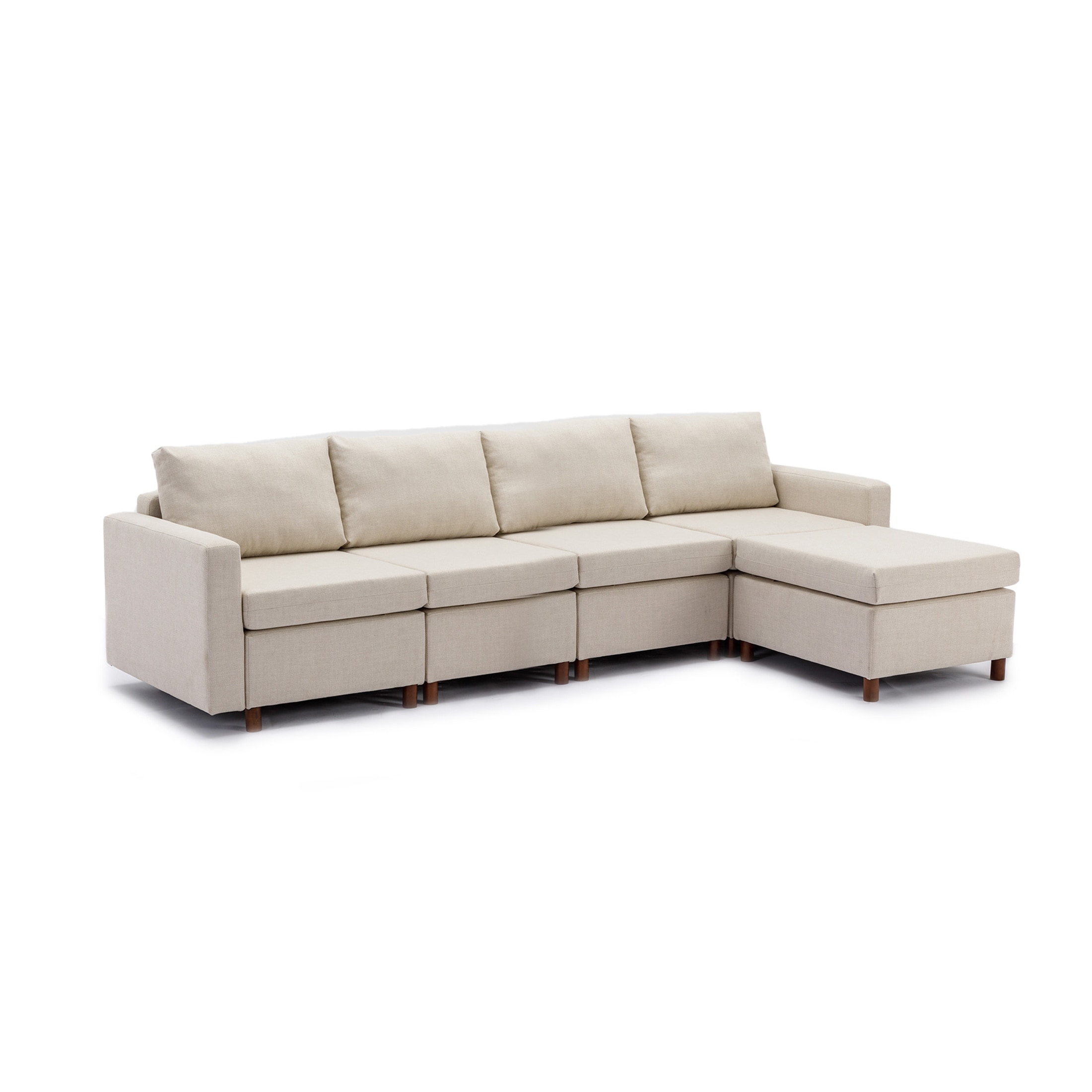 4 Seat Module Sectional Sofa Couch With 1 Ottoman For Living Room