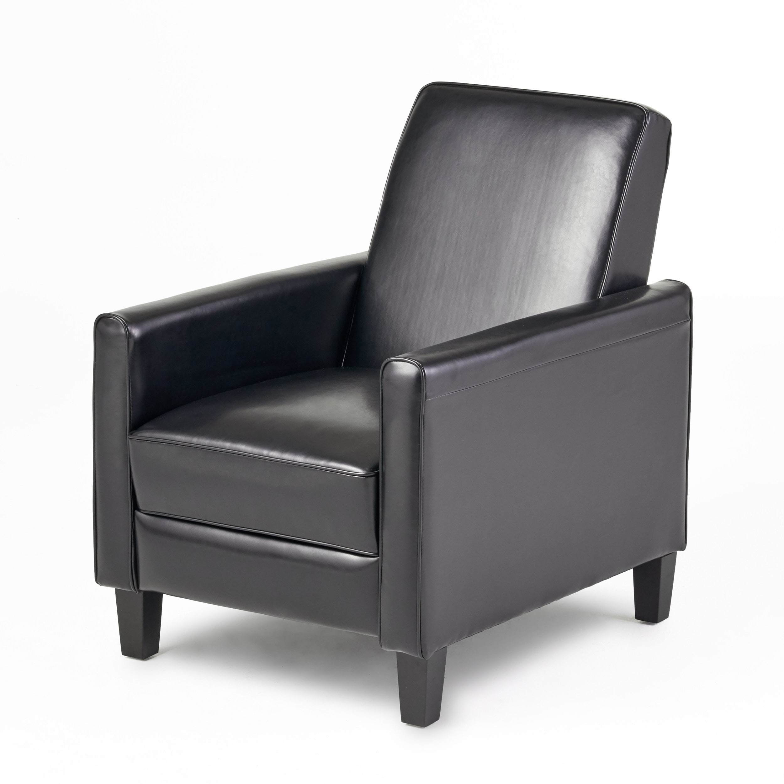 Darvis Black Bonded Leather Recliner Club Chair By Christopher Knight Home