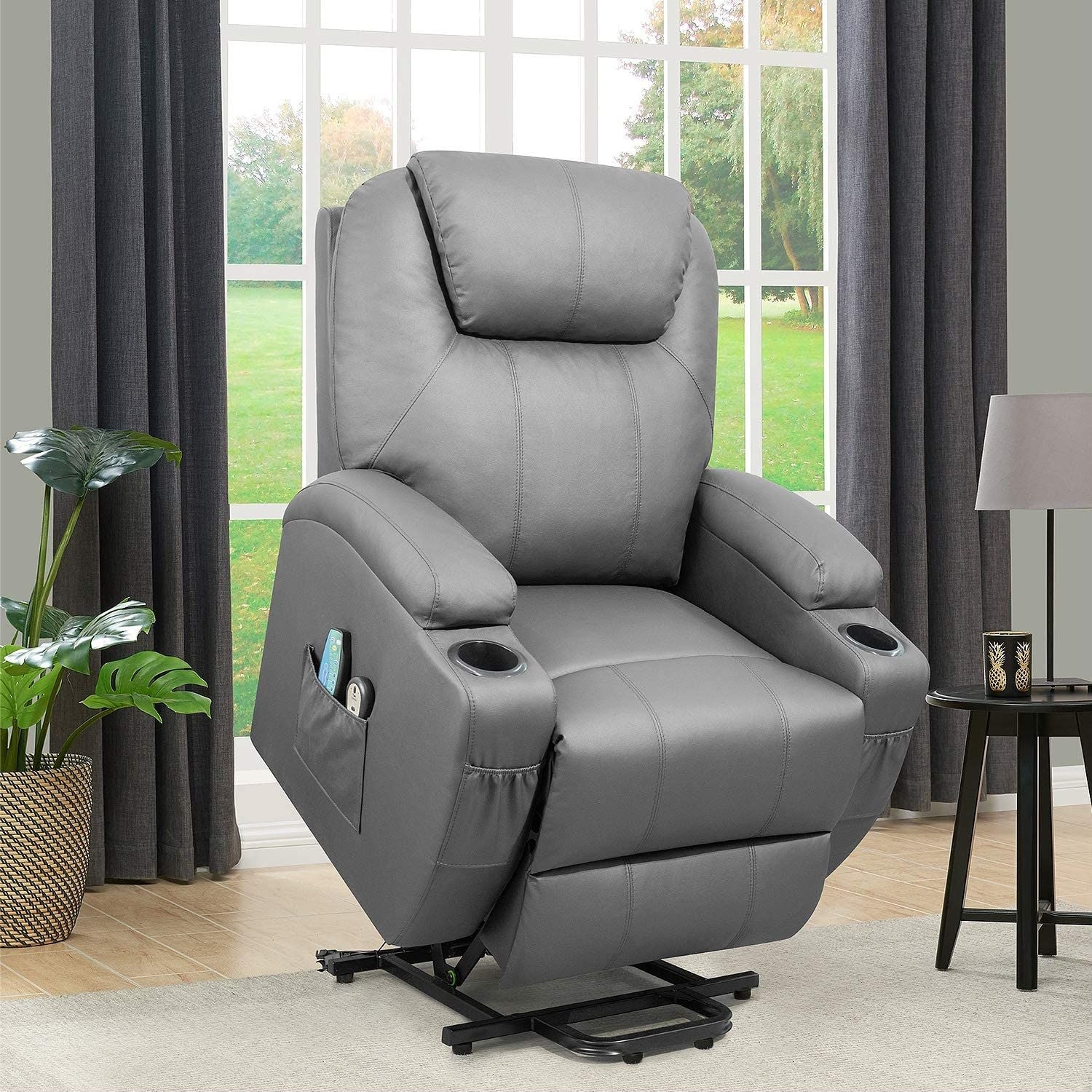 Power Lift Recliner Pu Leather With Massage And Heating