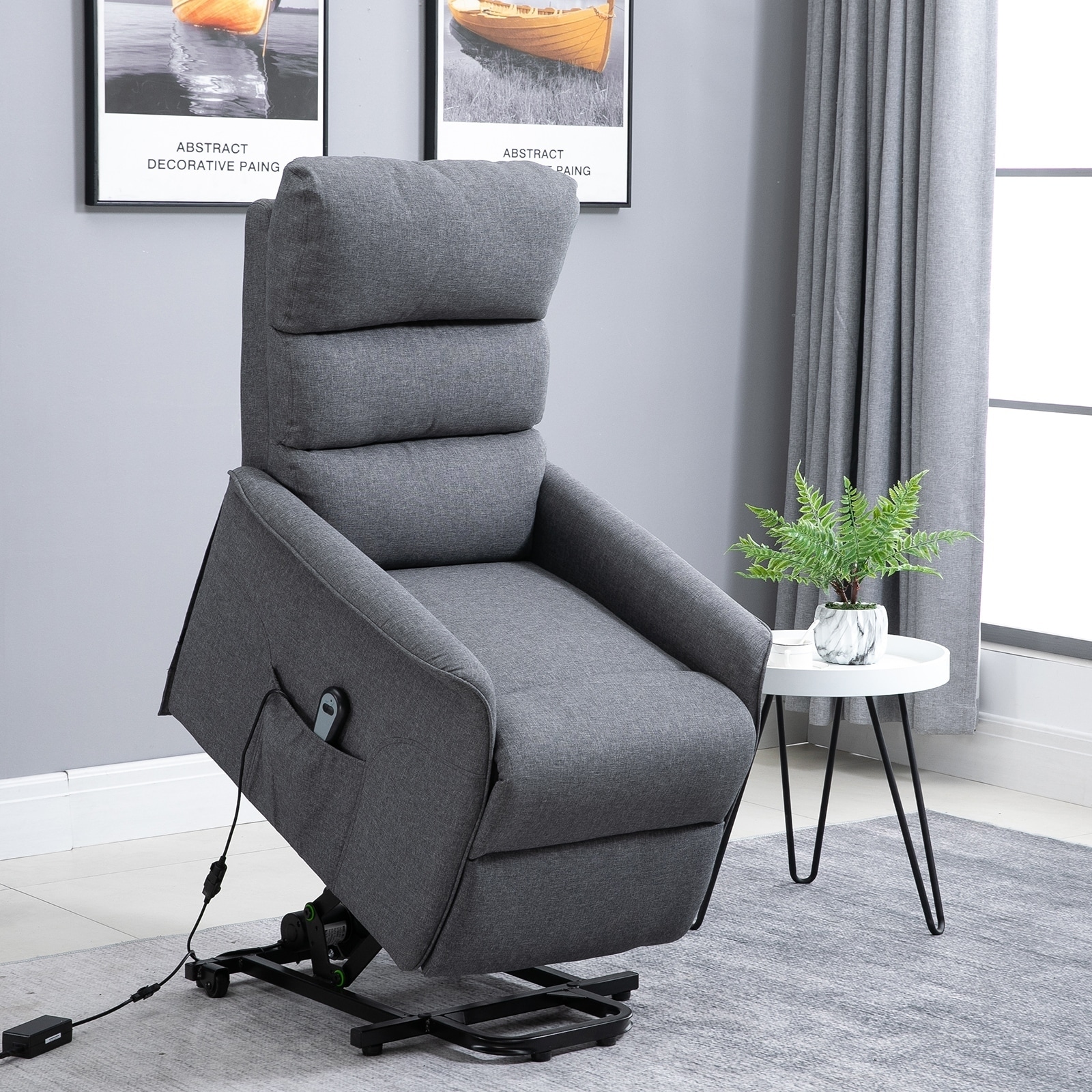 Homcom Power Lift Assist Recliner Chair With Remote