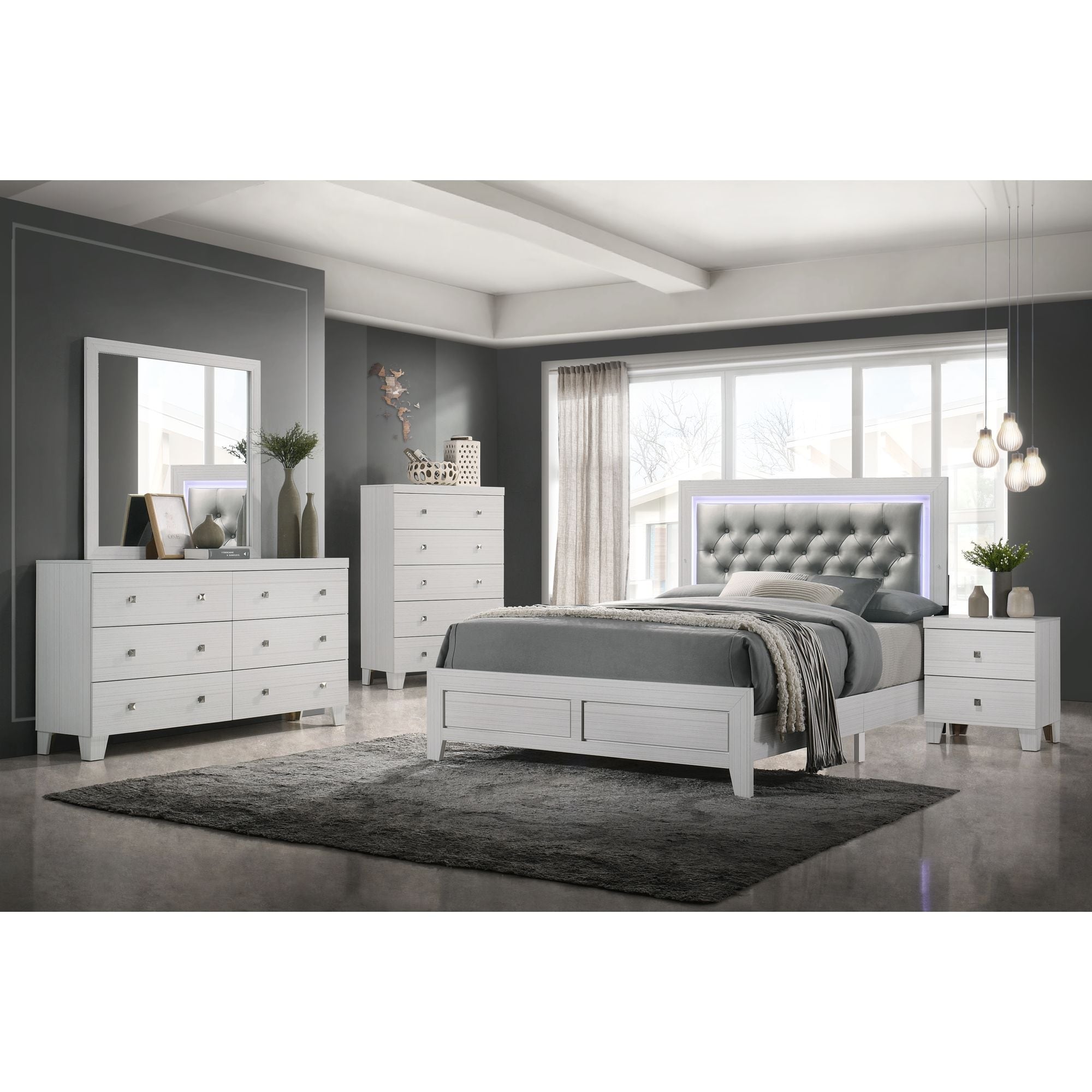 Picket House Furnishings Icon King Panel 3pc Bedroom Set In White