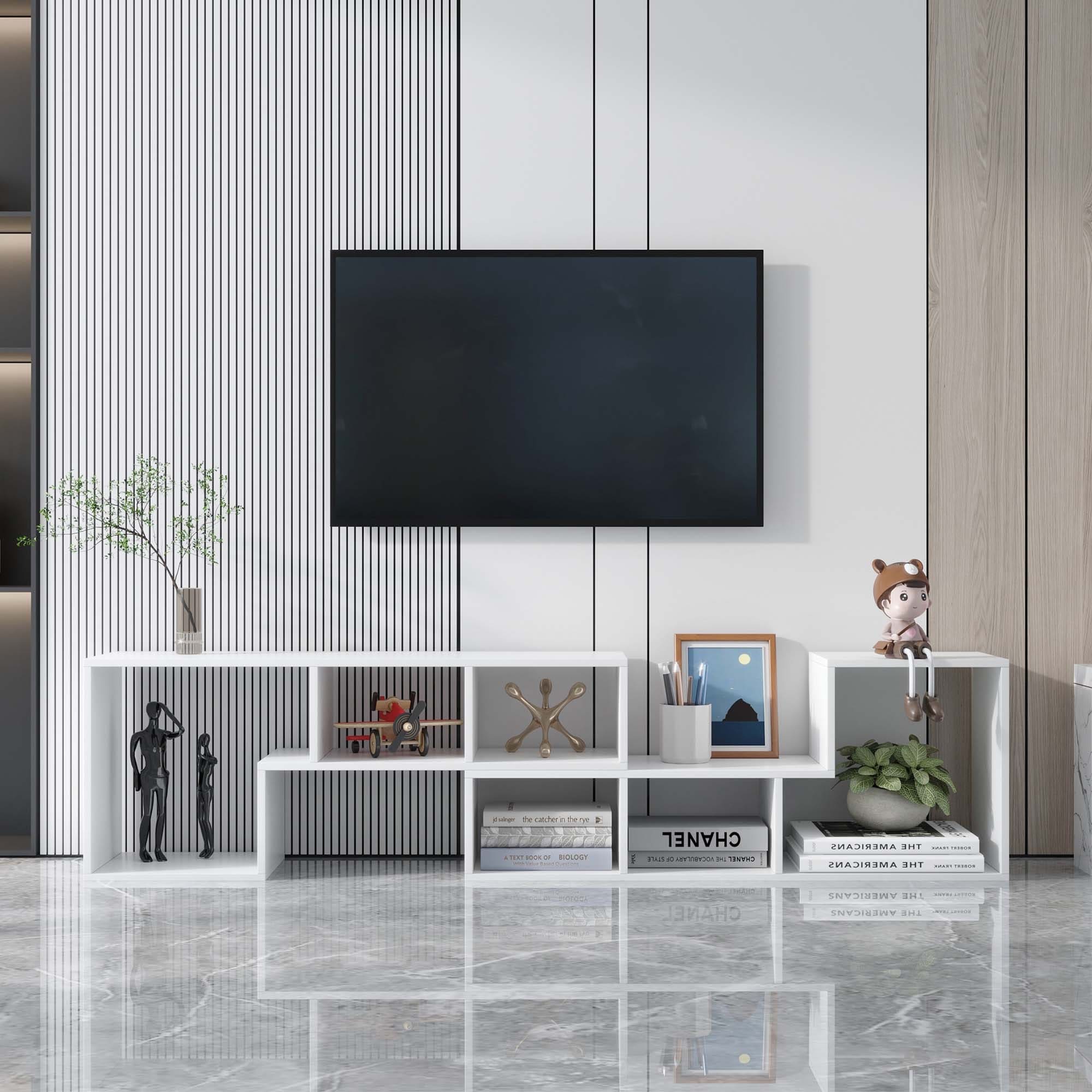 Double L-shaped Tv Stand display Shelf bookcase For Home Furniture