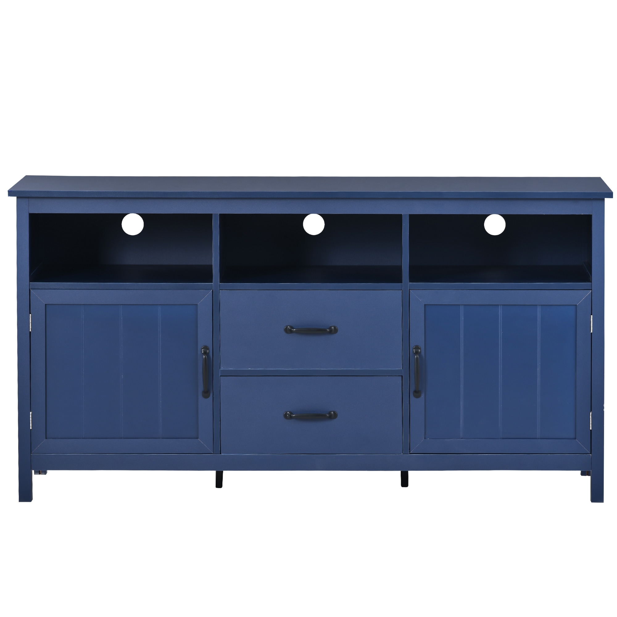 Tv Stand Sideboard Livingroom Open Style Cabinet Media Cabinet  Navy - 18 Inches In Width