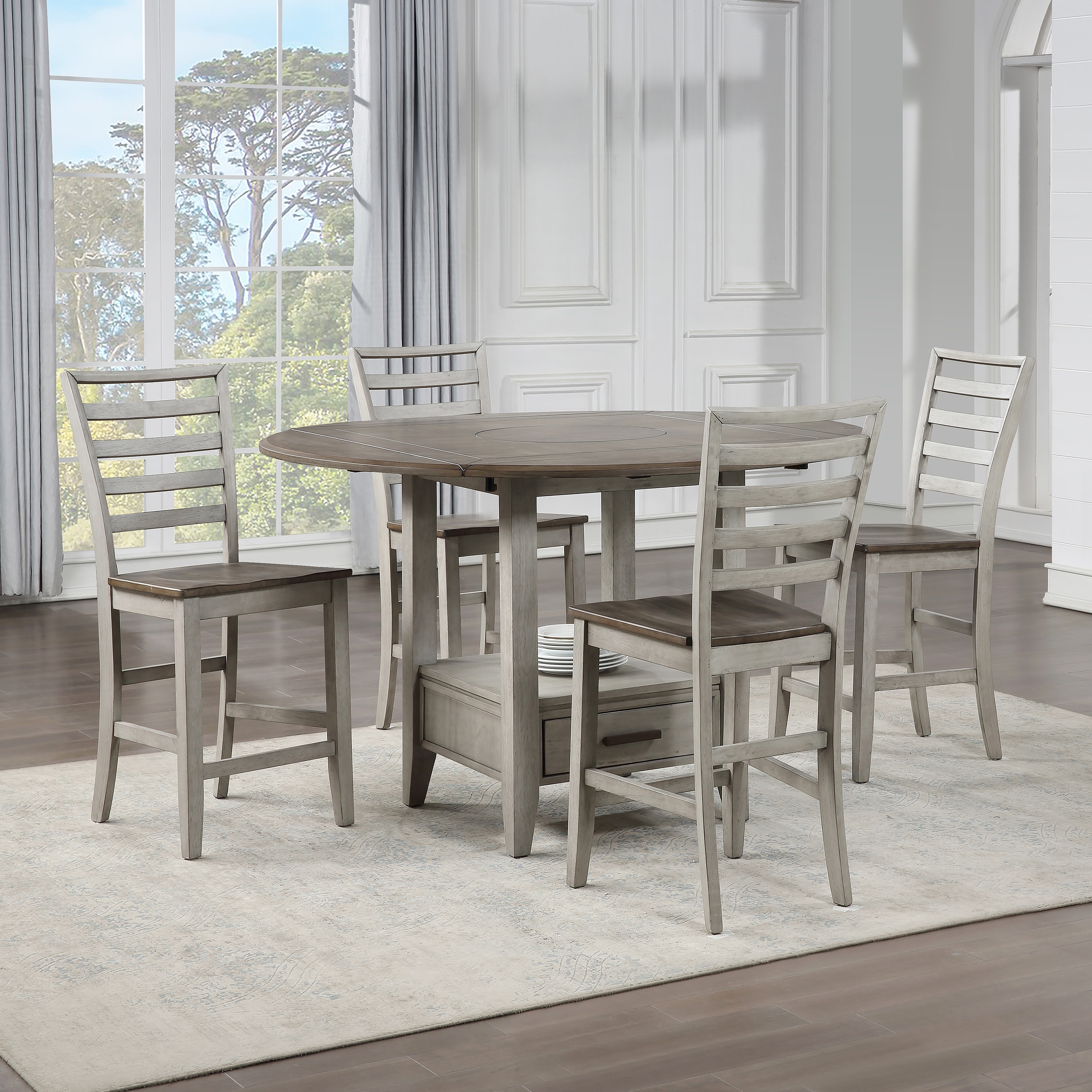 The Gray Barn Aldrich 5-piece Drop-leaf Counter Height Dining Set