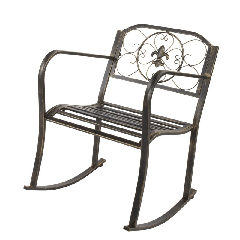 Traditional Wrought Iron Outdoor Rocking Chair