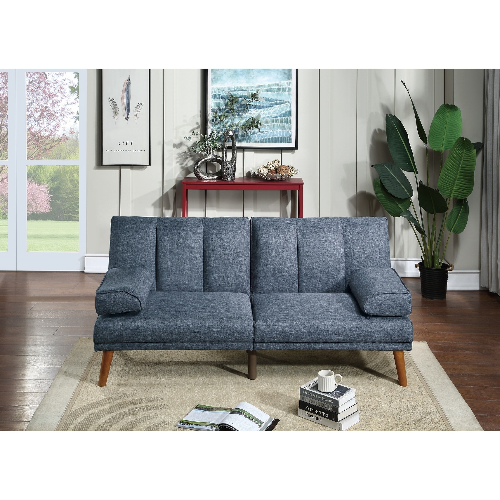 Polyfiber Adjustable Sofa Living Room Furniture Solid Wood Legs Plush Couch