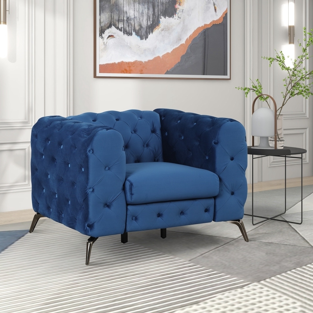 Modern Single Sofa Chair With Button Tufted Back
