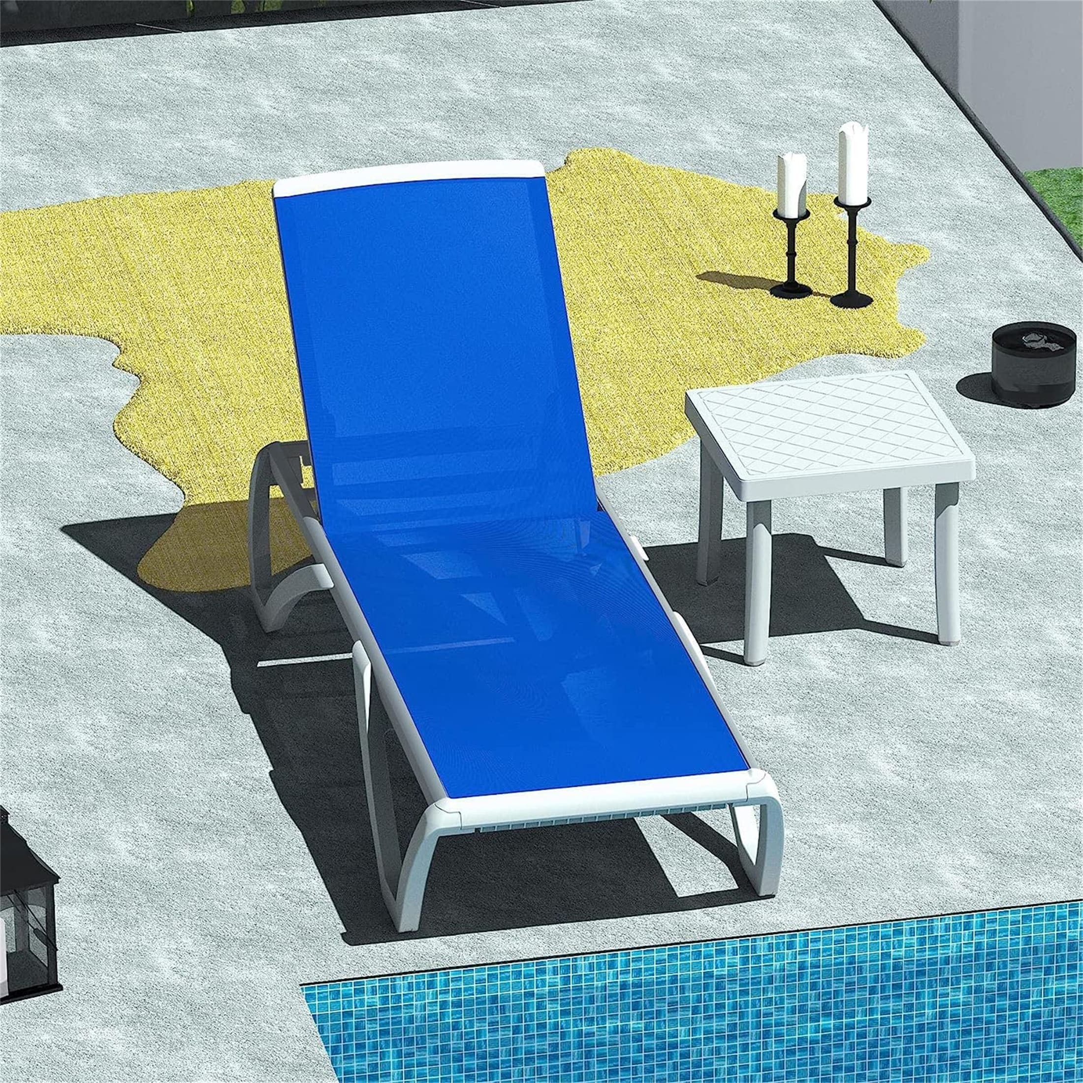 Patio Chaise Lounge Adjustable Aluminum Pool Lounge Chairs